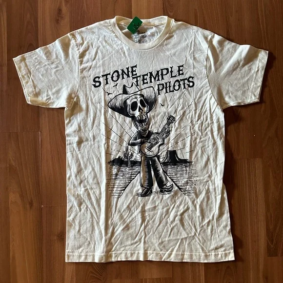 NWT Stone Temple Pilots Singing Skeleton Cowboy 🤠 T-shirt size medium - Picture 2 of 7